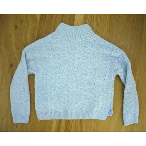 Osh Kosh B’gosh Girls Chenille Sweater Ice Blue Sz 6 6X Mock Neck Comfy Soft - Picture 4 of 9